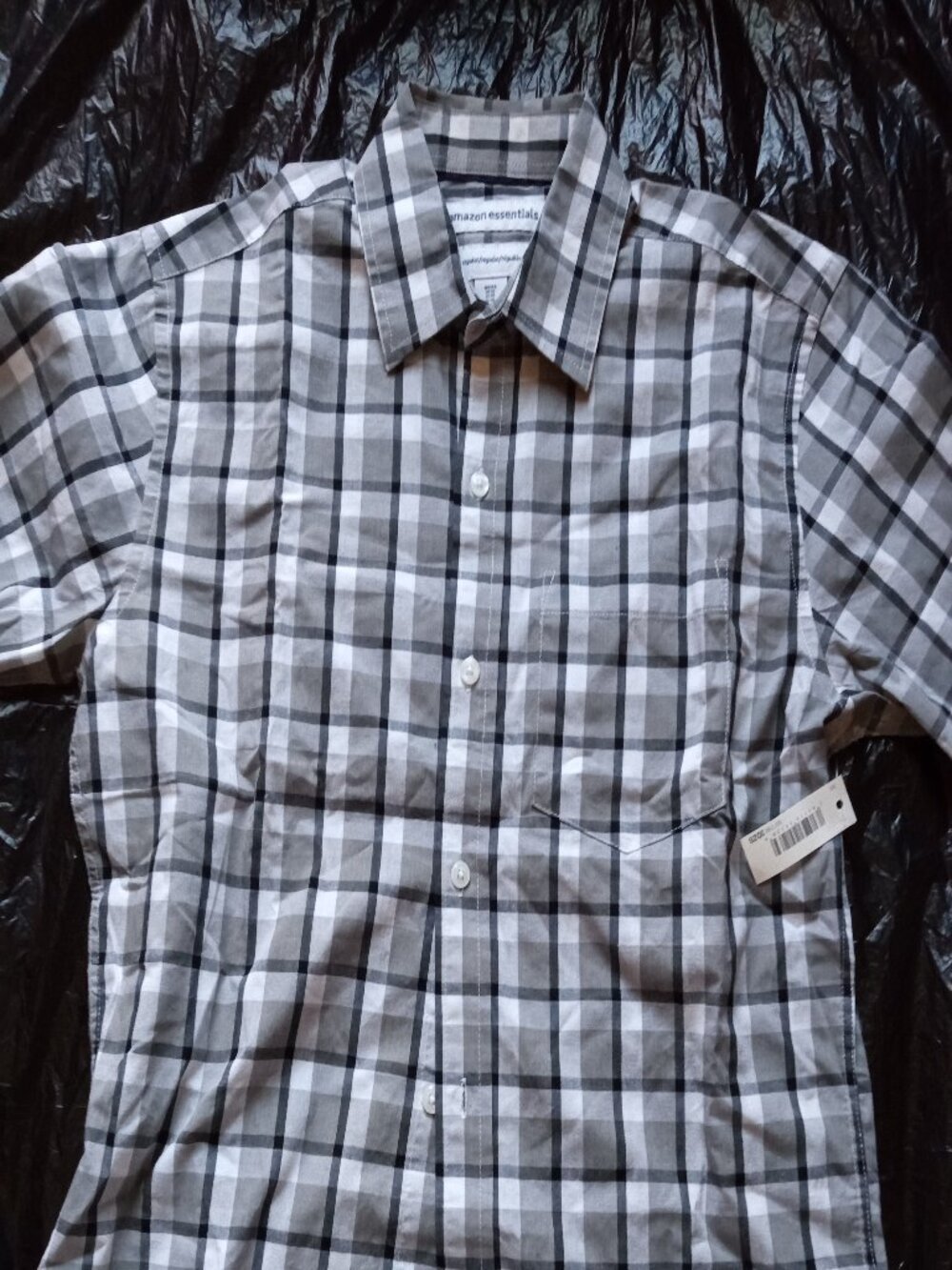 (Bundle Deal) NWT Amazon Essentials Black/Grey Short Sleeve Shirt Mens XS